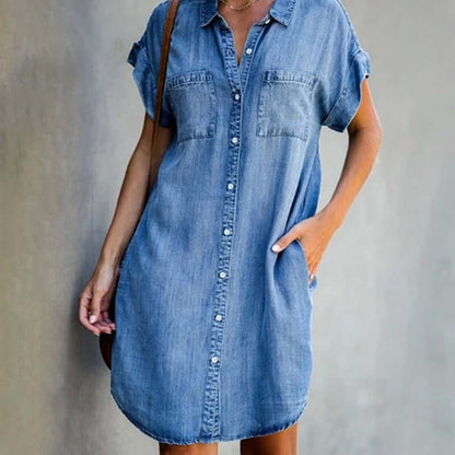 Valerie - Robe en denim élégante avec couverture ventre