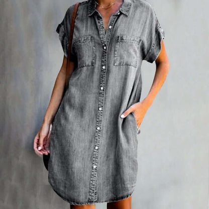 Valerie - Robe en denim élégante avec couverture ventre