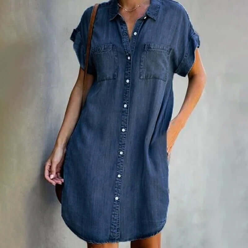 Valerie - Robe en denim élégante avec couverture ventre