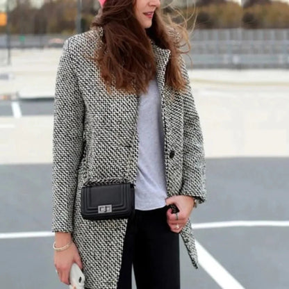 Cheska - Longue veste manteau en laine