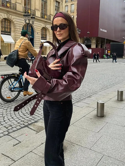 Veste en cuir élégante Lina